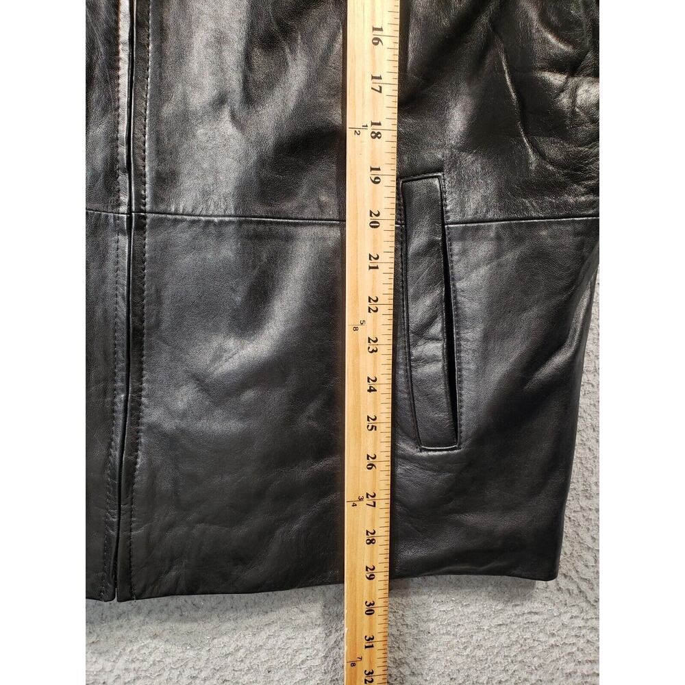 Port Authority Signature Leather Jacket Men's Large Black Kenwood Motorcycle - Picture 6 of 12
